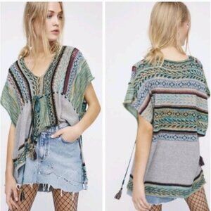 Free People Moonlit Path Pullover Poncho Sweater